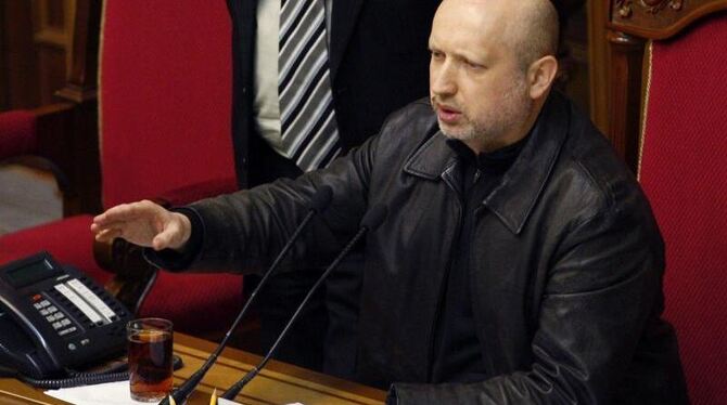 Das ukrainische Parlament wählte seinen neuen Chef Alexander Turtschinow zum Übergangspräsidenten. Foto: Yury Maximov