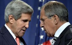 Kerry und Lawrow: Der Gesprächsfaden soll nicht abreißen. Foto: Martial Trezzini