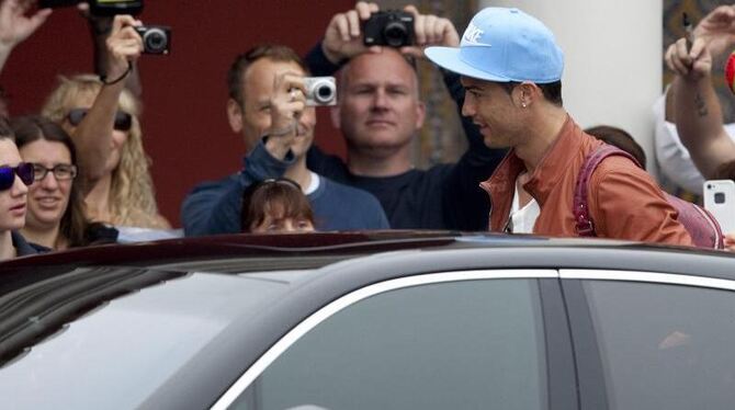 Cristiano Ronaldo bei der Ankunft in Obidos. Foto: Paulo Cunha