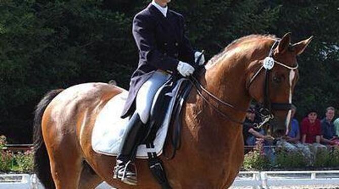 Waren Zweite in Tübingen: Sonja Agster und ihr Wallach Valentin. GEA-FOTO: MEYER