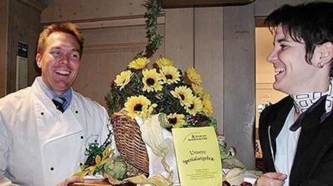 Tanja und Thomas Frank vom Hotel Vier Jahreszeiten in Bad Urach. FOTO: MAR