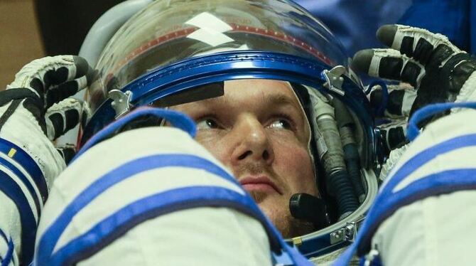Der Deutsche Astronaut Alexander Gerst Ende Mai vor seinem Start zur ISS. Foto: Sergei Ilnitsky
