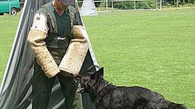 Wenn ein Polizeihund zupackt, ist Schutzkleidung nicht unwichtig. FOTO: PFI