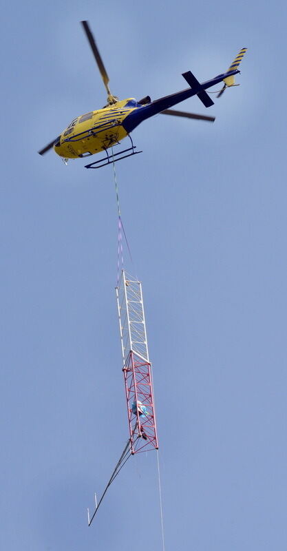 Aufbau Windmessmast auf dem Hochfleck