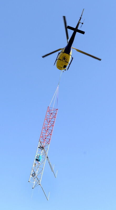 Aufbau Windmessmast auf dem Hochfleck