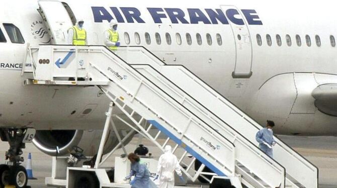 Auf dem Madrider Flughafen wurde ein Flugzeug der Air France unter Quarantäne gestellt. Foto: Paco Campos