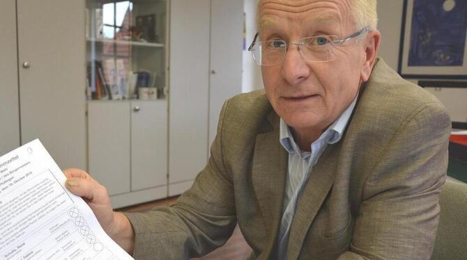 Was sich da einer dachte? Solche mehrfach angekreuzten Stimmzettel haben Wahlleiter Manfred Wolf und seine Mannschaft gleich meh