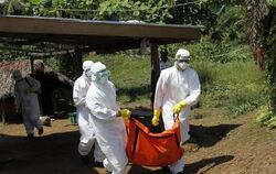 Bergung eines Ebola-Opfers in Liberia. Foto: Ahmed Jallanzo