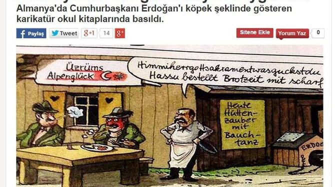 Die türkische Zeitung »Milliyet« veröffentlichte die Erdogan-Karikatur auf ihrer Website: SCREENSHOT: MILLIYET