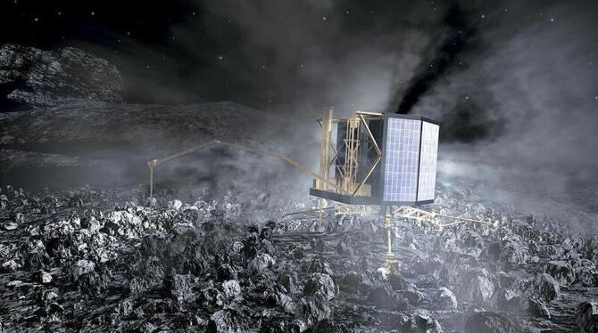 Zehn Jahre war das Mini-Labor »Philae« mit der Kometensonde »Rosetta« durchs All gereist. Foto: J. Huart/ESA/dpa