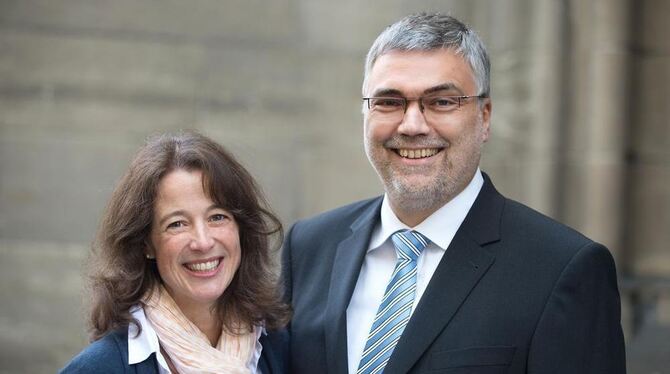 Marcus Keinath, der Dekan von Reutlingen, mit seiner Frau Lavinia.
