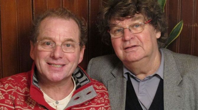 Zwei Erzkomödianten, die keine Scheu vor gefühlvollen Texten haben – wenn sie gut sind: Bernhard Hurm (links) und Uwe Zellmer vo