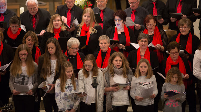 Die »Alpenländische Weihnacht« wurde beim Konzert in der Trochtelfinger St.-Martin-Kirche gesungen. FOTO: LEUSCHKE