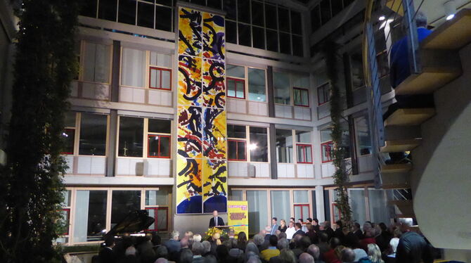 Der Landesvorsitzende Michael Theurer beim Neujahrsempfang der Reutlinger FDP im Dominohaus. FOTO: BERNKLAU