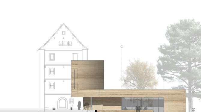 Drei markante Gebäude, die als Kulturhaus der Stadt infrage kämen: Die Klosterkirche mit dem geplanten Anbau wird vom neuen För