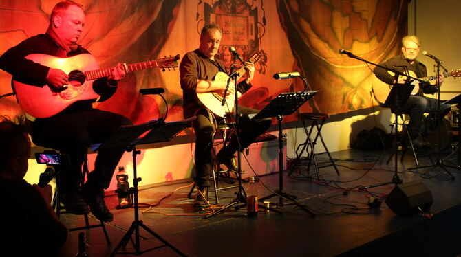 Thomas Schmolz, Jürgen Gutmann, Manuel Dempfle (von links) alias "The Acoustic Edge" sorgten bei ihrem Konzert in der "Alten Tur