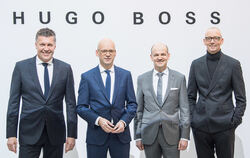 Da sind es wieder vier: Der Vorstand der Hugo Boss AG (von links) Bernd Hake, Vorstandschef Mark Langer, der neue Finanzvorstand