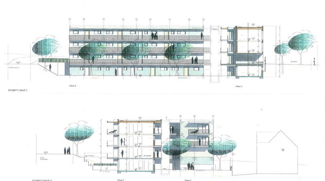 Für Wannweil ist es ein großes Bauprojekt: Zwei Wohnblöcke unterschiedlicher Größe sollen entstehen. Verbunden durch Aufzug und
