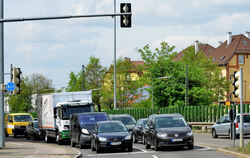Die Stau produzierende Pförtnerampel auf der Konrad-Adenauer-Straße wird am heftigsten kritisiert. FOTO: NIETHAMMER