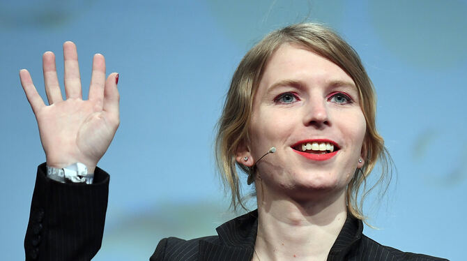 Whistleblowerin Chelsea Manning auf der Internetkonferenz Republica in Berlin.  FOTO: DPA