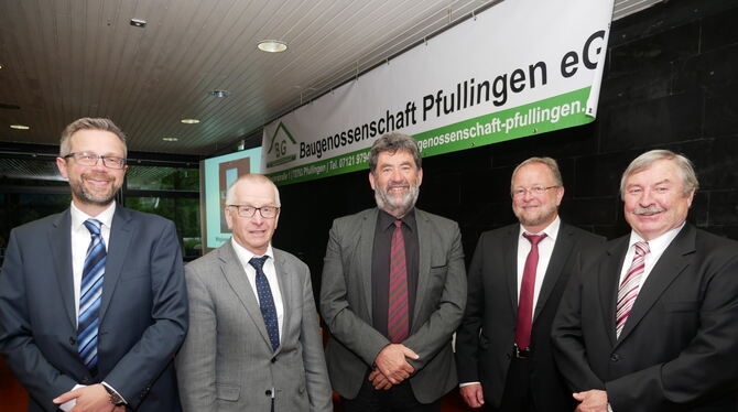 Vorstand und Aufsichtsrat der BG Pfullingen (von links): Martin Grado, Manfred Wolf, Norbert Rupp, Hans-Ulrich Kiefer und Günth