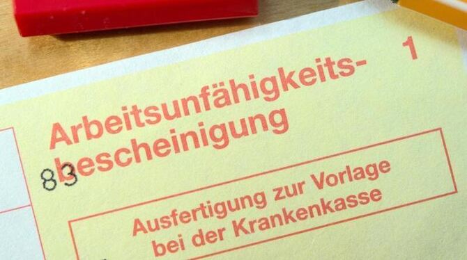 Eine Arbeitsunfähigkeitsbescheinigung.
