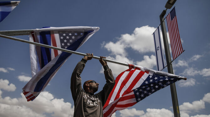 US-Flagge in Jerusalem