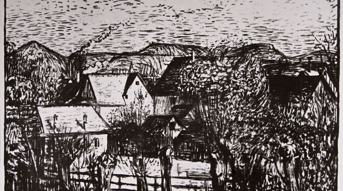 Wilhelm Laage: »Betzingen«, Lithografie, von 1912 FOTO: STADTARCHIV