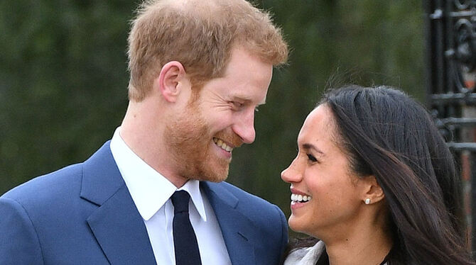 Das glückliche Brautpaar: Prinz Harry und Meghan Markle.   FOTO: DPA