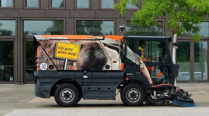 Einfach nasenbärig: Diese TBR-Kehrmaschine. Foto: Stadt Einfach nasenbärig: Diese TBR-Kehrmaschine. Foto: Stadt