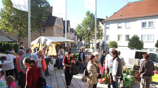 War der Platz vor dem Rathaus beim ersten Regionalmarkt im Oktober 2014 noch gut besucht, kauften zuletzt immer weniger Eninger