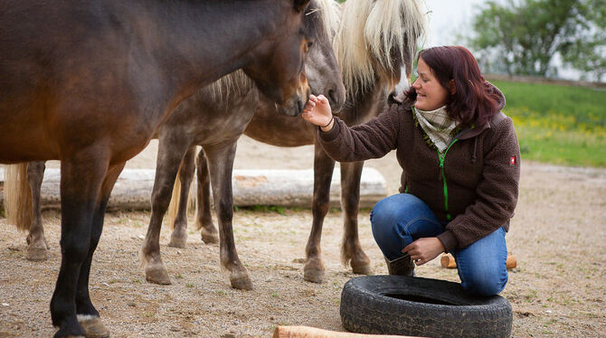 »Unser Ponyhof« hat Christine Hagemann ihr Tier-Idyll im Pfronstetter Ortsteil Aichstetten genannt. FOTO: LEUSCHKE