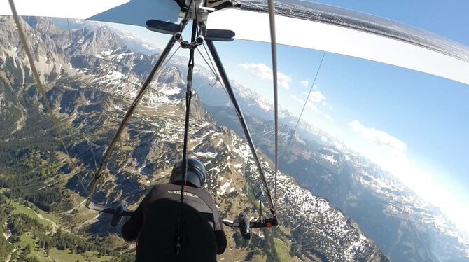 Die Welt aus der Vogelperspektive: Solche Erlebnisse machen für Markus Baisch den Reiz des Drachenfliegens aus. FOTO: PRIVAT