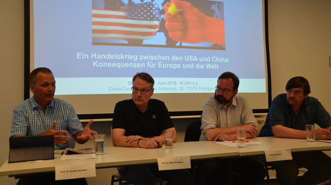 Diskussion im China Centrum Tübingen über den heraufziehenden Welthandelskrieg, die internationalen Kräfteverhältnisse und die S
