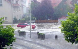 Wassermassen in Sonnenbühl-Undingen.