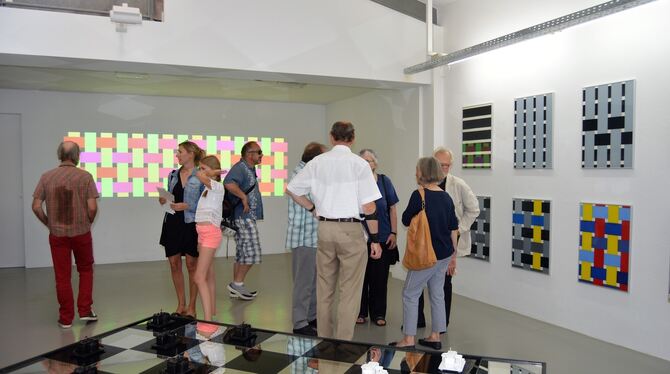 Blick in die Ausstellung der Künstlergruppe »liegende oo« im Kunstraum Haerten in Kusterdingen-Jettenburg.  FOTO: VEY