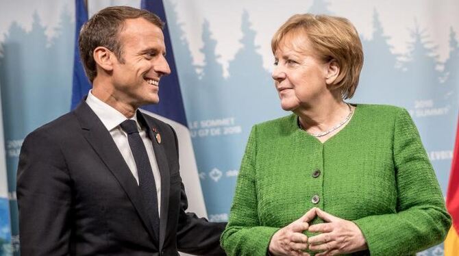 Emmanuel Macon und Angela Merkel