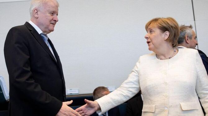 Seehofer und Merkel vor Fraktionssitzung