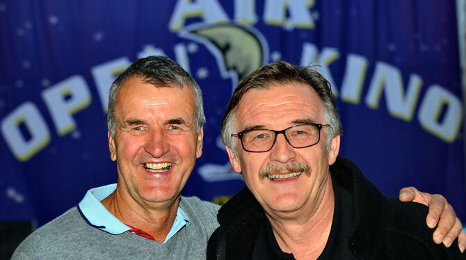 Auch 2018 stehen Klaus Kupke (links) und Gerhard Steinhilber fürs Reutlinger Open-Air-Kino. ARCHIV-FOTO: KUS