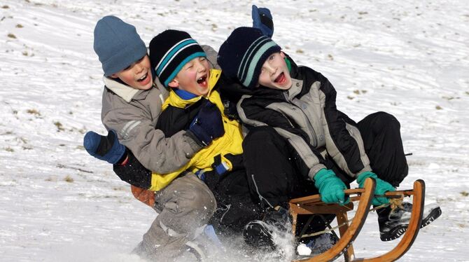 Rodeln macht Spaß. In Holzelfingen wird bald die Rodelbahn an der Wintersport-Arena größer.  FOTO: DPA