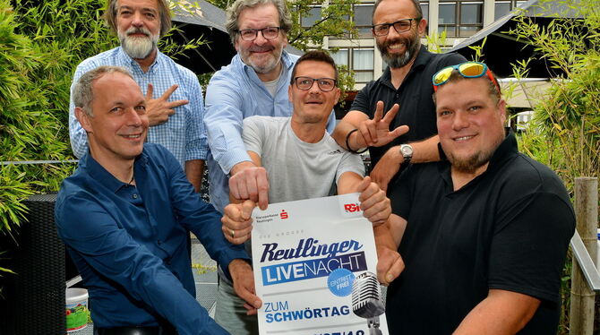 Schwören auf die Live-Nacht, die diesmal als Sommer-Sonder-Edition am Schwörtagswochenende gefeiert wird (von links): Moritz Neu