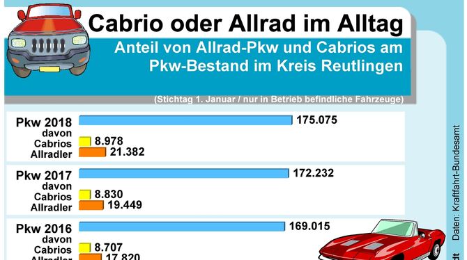 Statistik: Allrader und Cabrios.