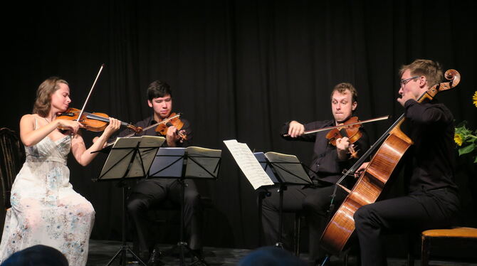 Mit feurigem Temperament: Das Eliot-Quartett im SWT-Kulturwerk.  FOTO: KNAUER