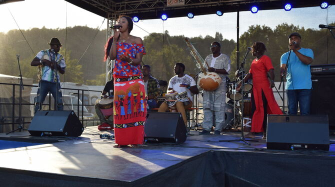 Farbenfroh und voller Musik: das Afrikafestival auf dem Tübinger Festgelände. FOTO: JAENSCH Farbenfroh und voller Musik: das Afrikafestival auf dem Tübinger Festgelände. FOTO: JAENSCH