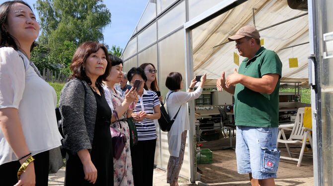 Der Gemüseanbau auf dem Biolandhof Gaisbühl in Reutlingen war Station der Tour. FOTO: BRUDERHAUS