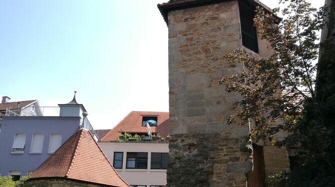 Beim Kesselturm (rechts) soll die bereits 2013 gestiftete Stauferstele jetzt aufgestellt werden. FOTO: HAUSER