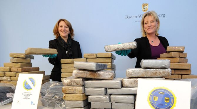 Die 130 Kilo Kokain, die 2011 in Engstingen sichergestellt und danach in einer Pressekonferenz vom Landeskriminalamt gezeigt wur