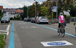 Die Bellinostraße im Ringelbachgebiet ist eine Fahrradstraße.