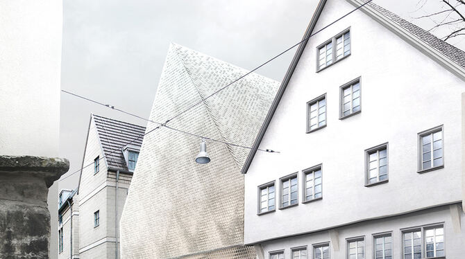Ein Glasziegelhaus könnte die historische Häuserzeile stützen. GRAFIK: © WULF ARCHITEKTEN