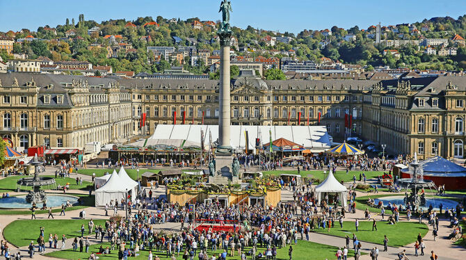 Erfreute sich großer Beliebtheit: Das Historische Volksfest auf dem Schlossplatz.  FOTO: LG/PIECHOWSKI